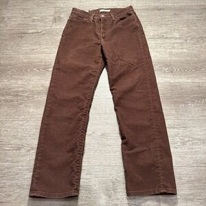 Levis Pants Womens 27 Brown Wedgie Corduroy Straight High Rise Button Fly 27x28